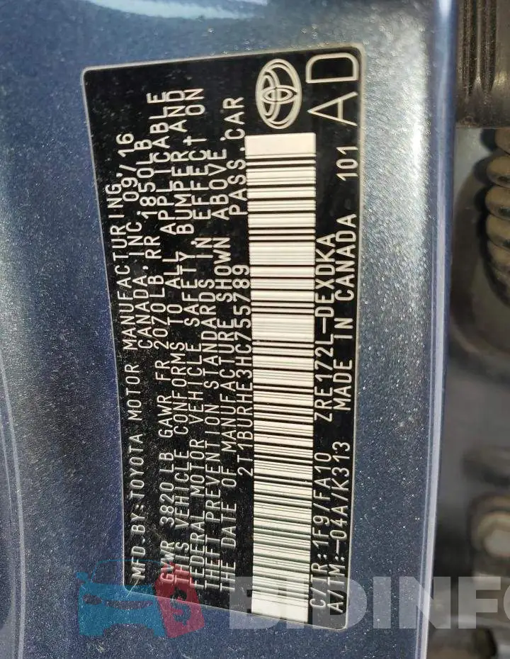 2T1BURHE3HC755789 Photo# 13