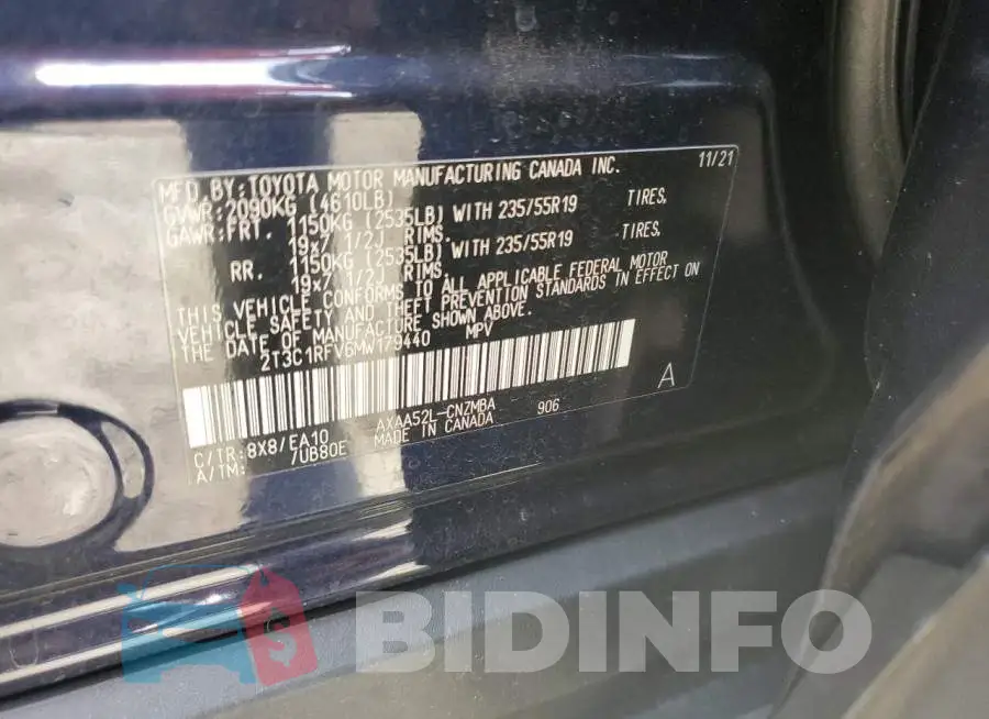 2T3C1RFV6MW179440 Photo# 13
