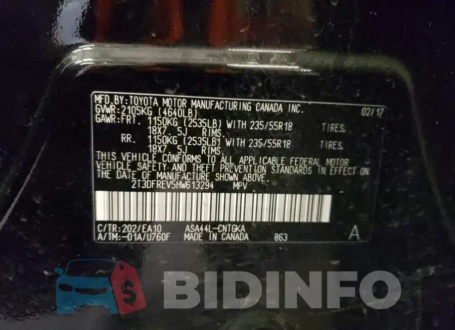 2T3DFREV5HW613294 Photo# 13