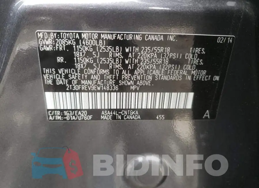 2T3DFREV9EW148336 Photo# 13