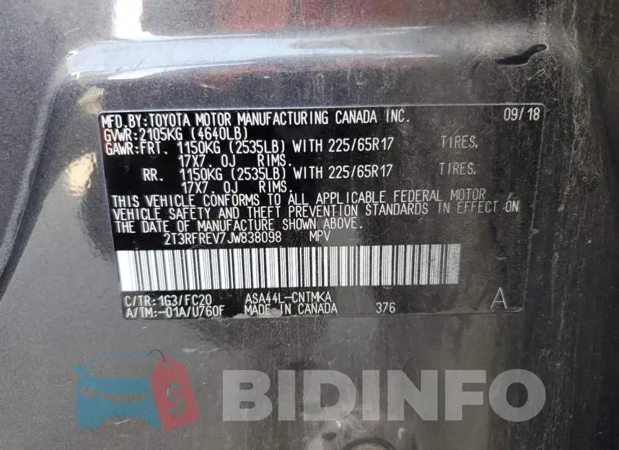 2T3RFREV7JW838098 Photo# 13