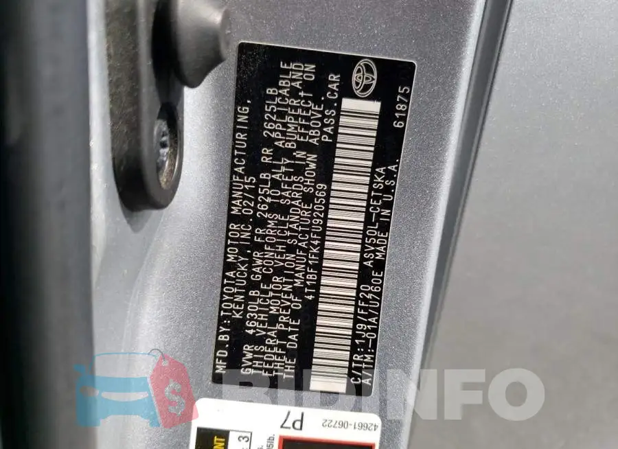 4T1BF1FK4FU920569 Photo# 12