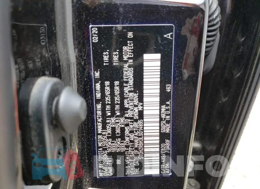 5TDHZRBH3LS014895 Photo# 13