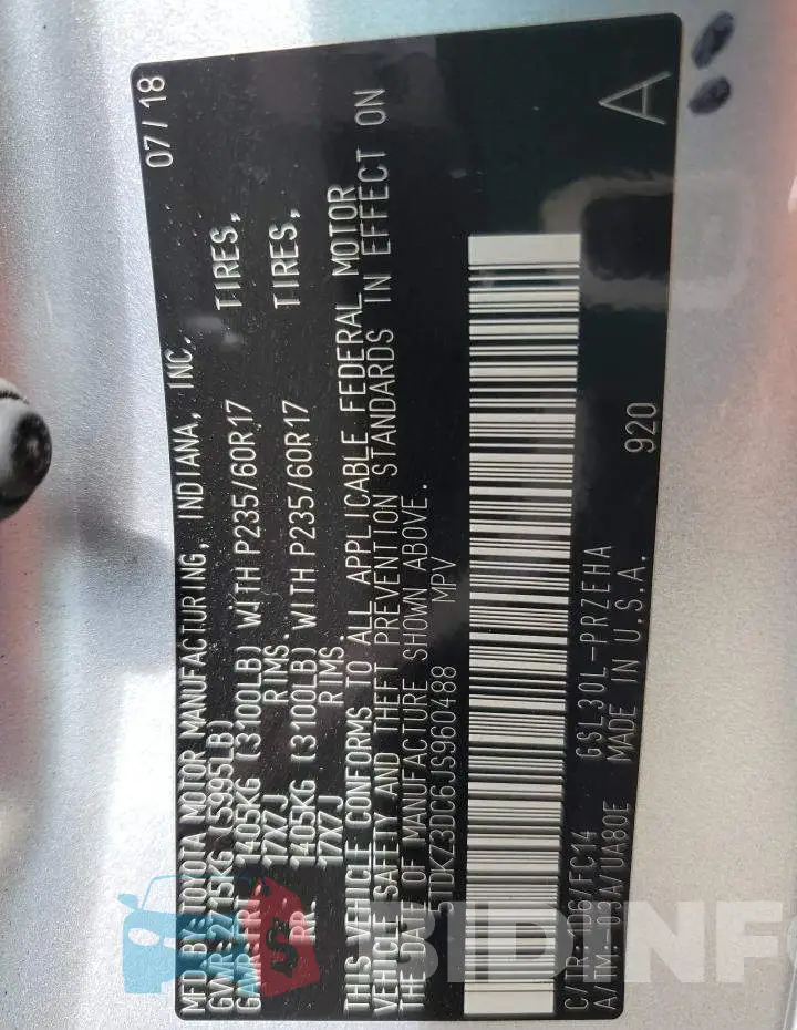 5TDKZ3DC6JS960488 Photo# 14