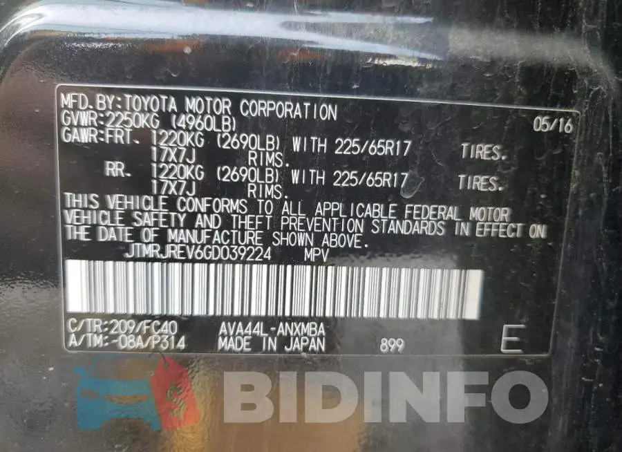 JTMRJREV6GD039224 Photo# 13
