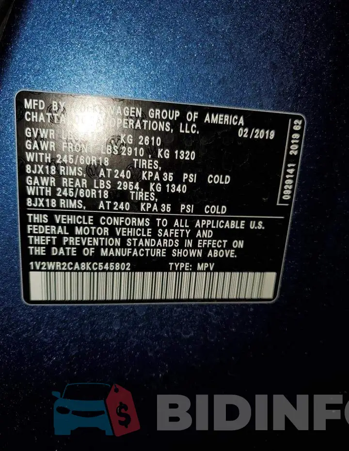 1V2WR2CA8KC545802 Photo# 13