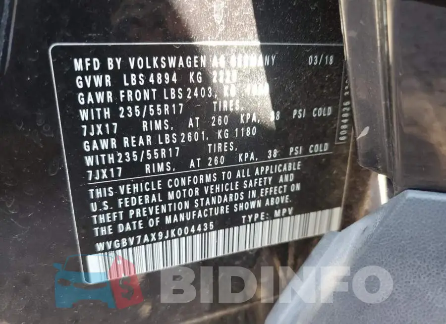 WVGBV7AX9JK004435 Photo# 10