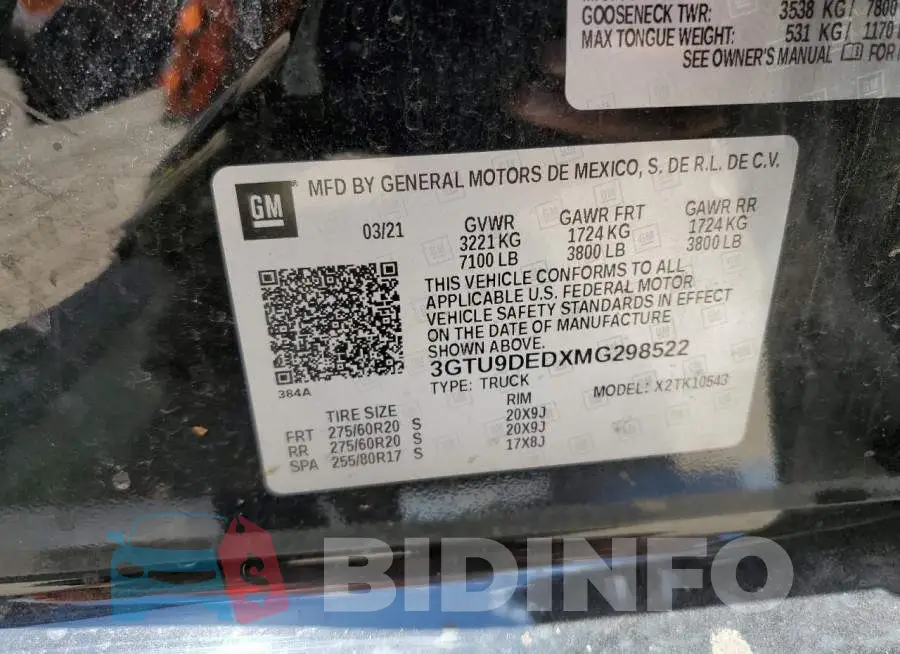 3GTU9DEDXMG298522 Photo# 12