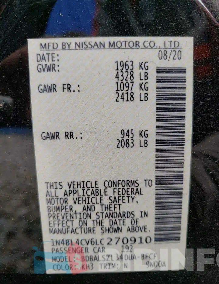1N4BL4CV6LC270910 Photo# 13