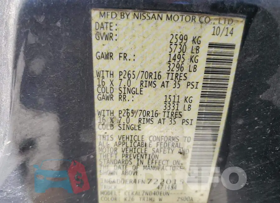 1N6AD0ER4FN722015 Photo# 12