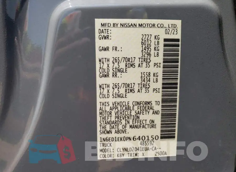 1N6ED1EK0PN640150 Photo# 12