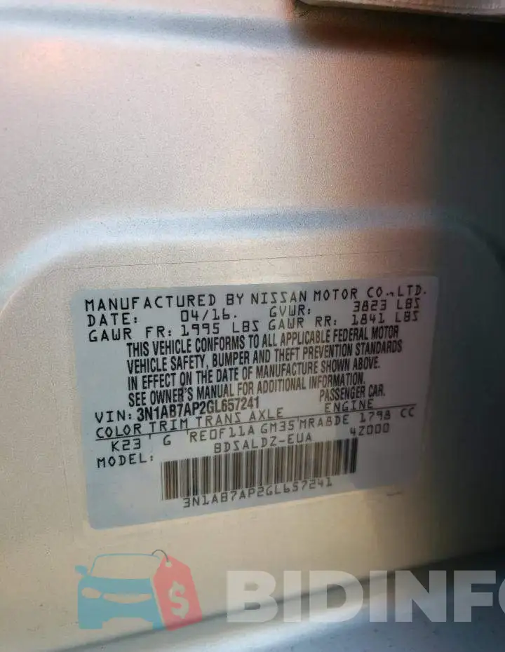 3N1AB7AP2GL657241 Photo# 12