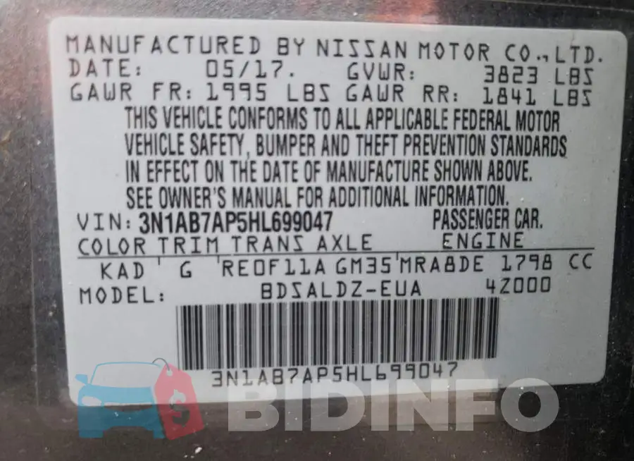 3N1AB7AP5HL699047 Photo# 12