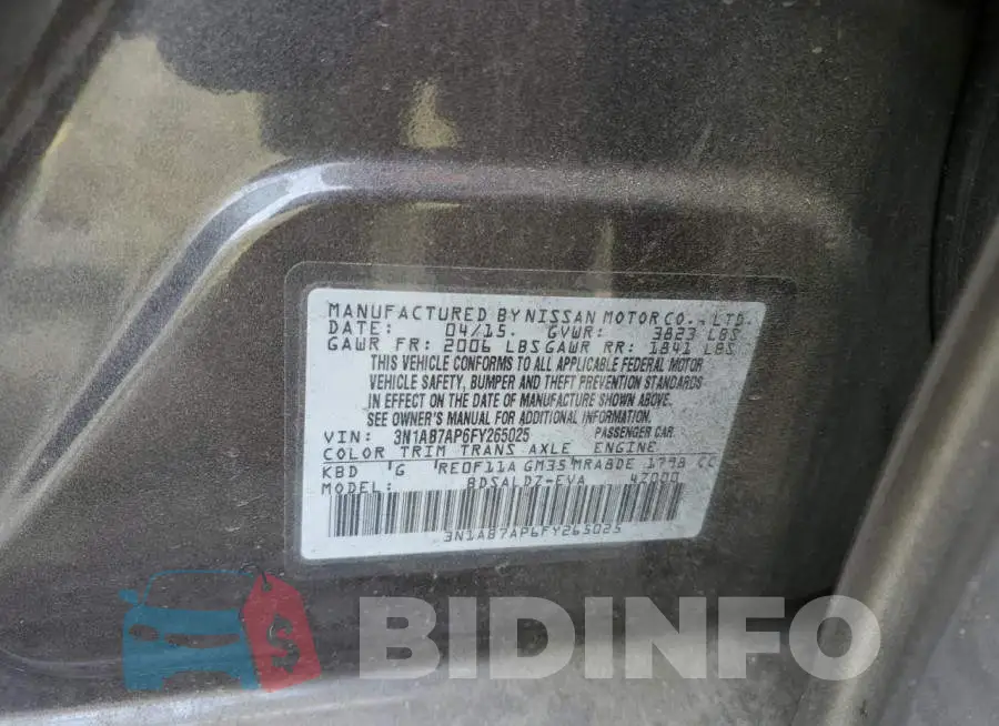 3N1AB7AP6FY265025 Photo# 12