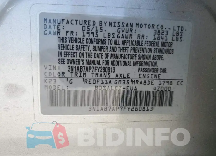 3N1AB7AP7FY280813 Photo# 12