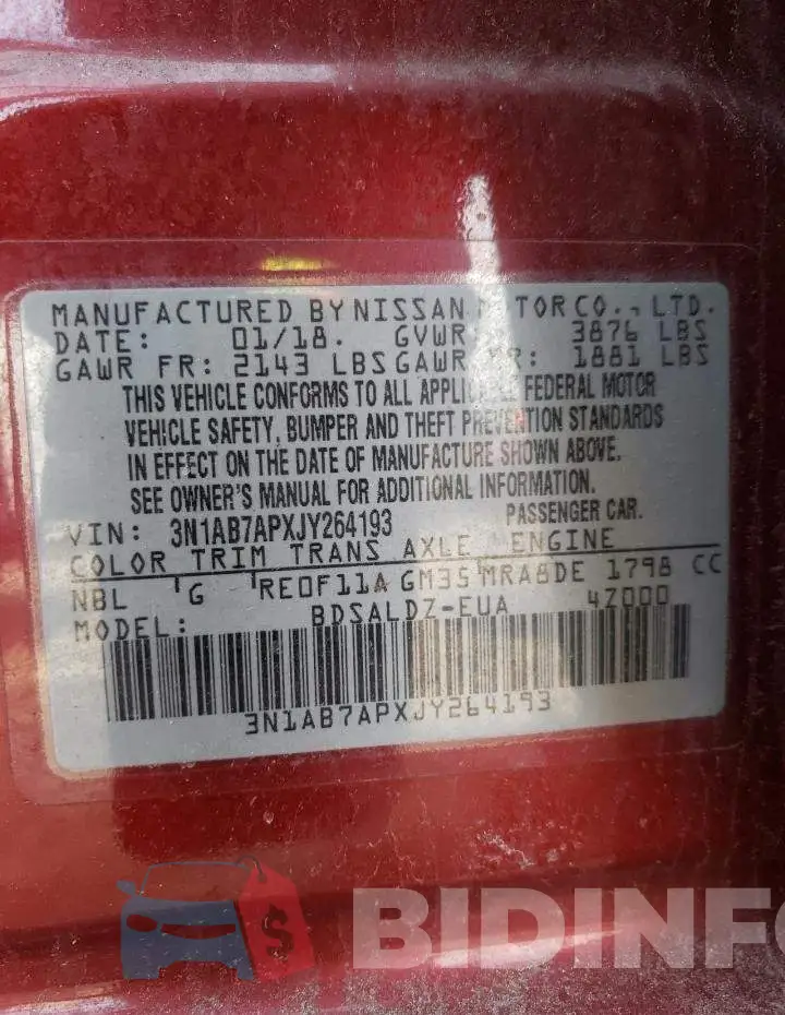 3N1AB7APXJY264193 Photo# 13