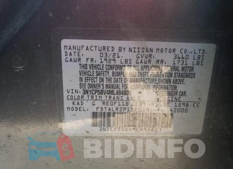 3N1CP5BV4ML494809 Photo# 10