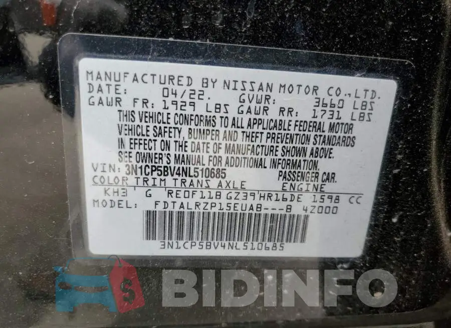 3N1CP5BV4NL510685 Photo# 13