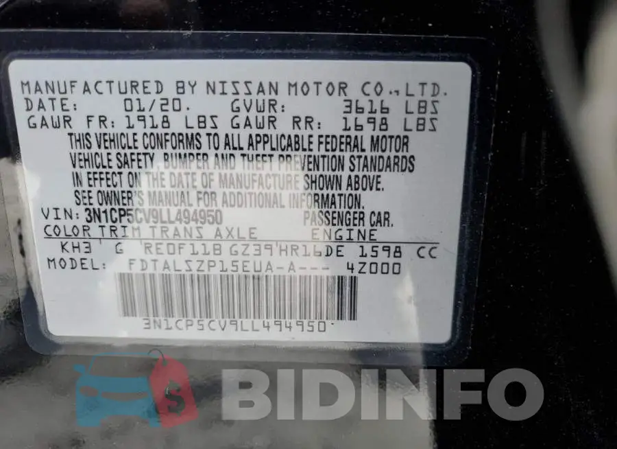 3N1CP5CV9LL494950 Photo# 13