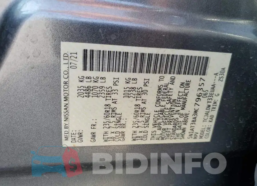 5N1AT3BA3MC796357 Photo# 12