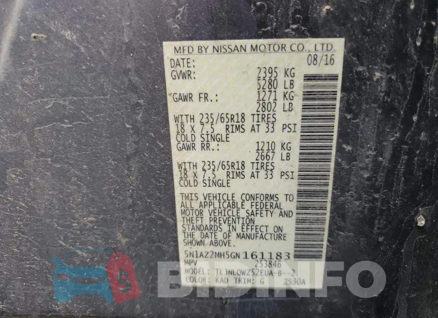 5N1AZ2MH5GN161183 Photo# 13