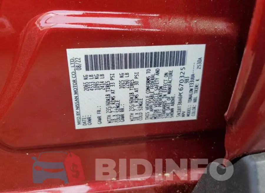 5N1BT3BA6PC670325 Photo# 14