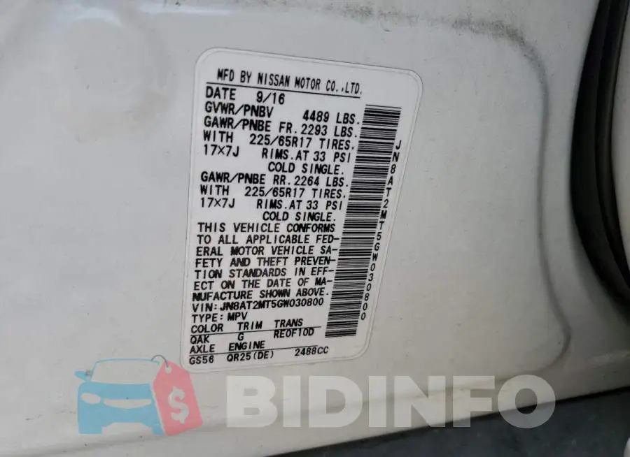 JN8AT2MT5GW030800 Photo# 12
