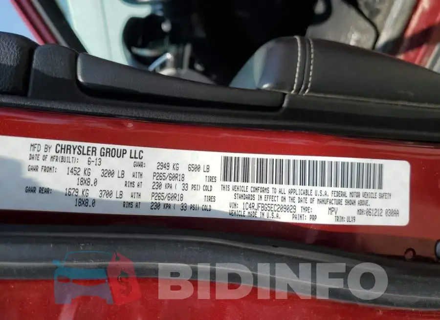 1C4RJFBG5EC209029 Photo# 12