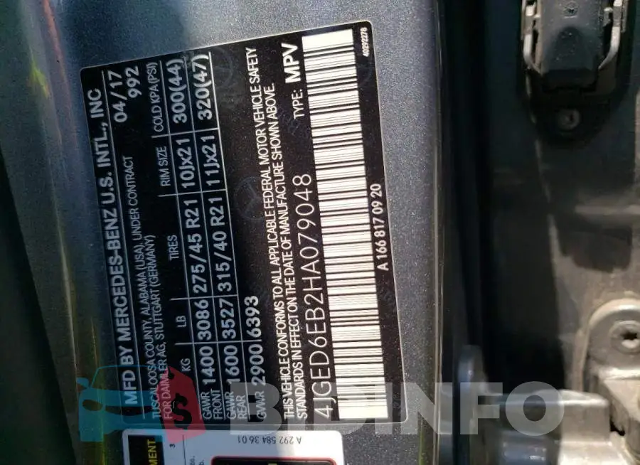 4JGED6EB2HA079048 Photo# 13