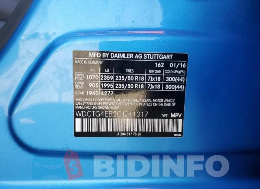 WDCTG4EB2GJ241017 Photo# 12
