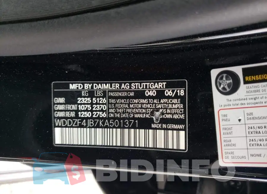 WDDZF4JB7KA501371 Photo# 12