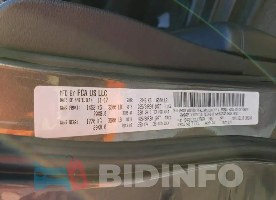 1C4RDJDG1JC156041 Photo# 13