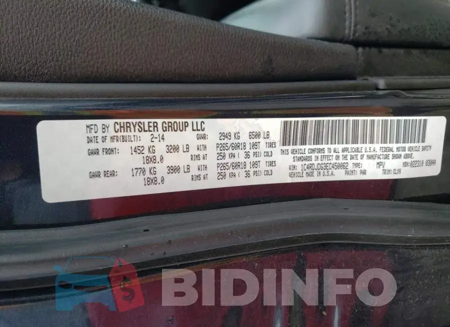 1C4RDJDG3EC450062 Photo# 13
