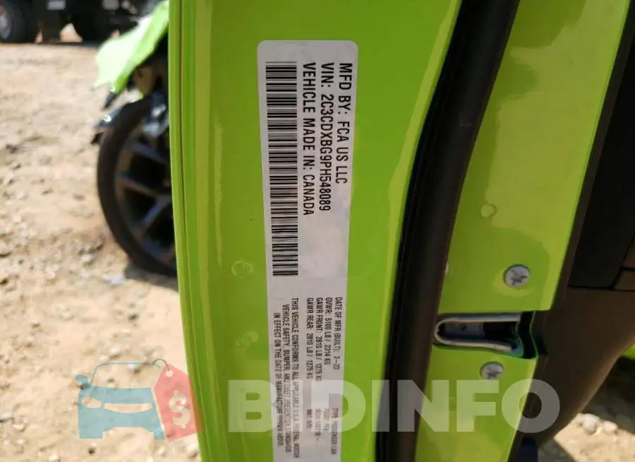 2C3CDXBG9PH548089 Photo# 12