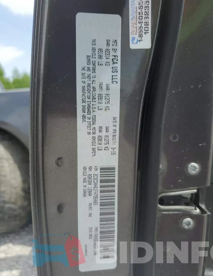 2C3CDXHG1FH795483 Photo# 12