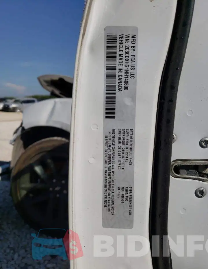 2C3CDXHG1NH148600 Photo# 13