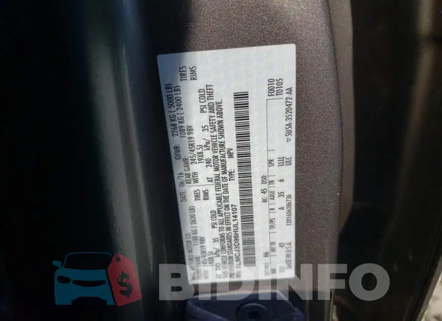 5LMCJ3D96HUL14107 Photo# 14