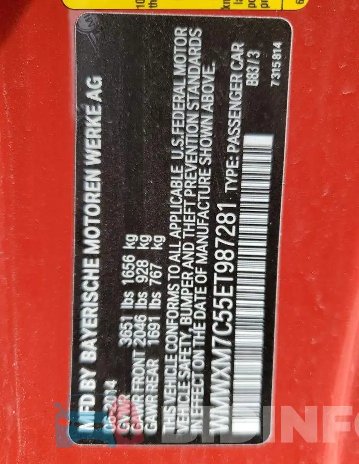 WMWXM7C55ET987281 Photo# 12