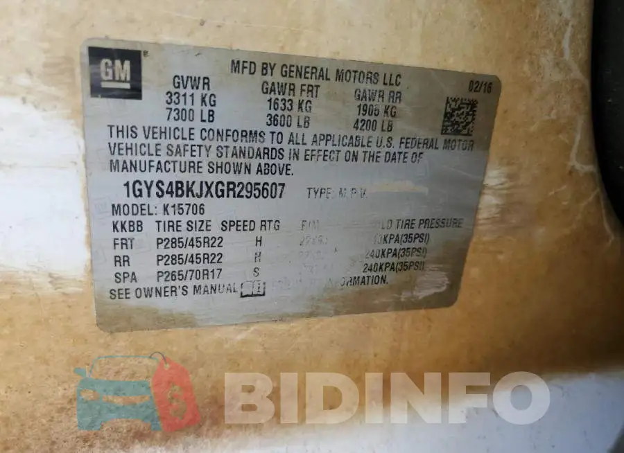 1GYS4BKJXGR295607 Photo# 13