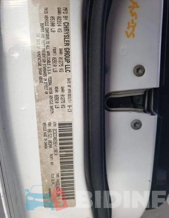 2C3CCABG9EH119810 Photo# 13