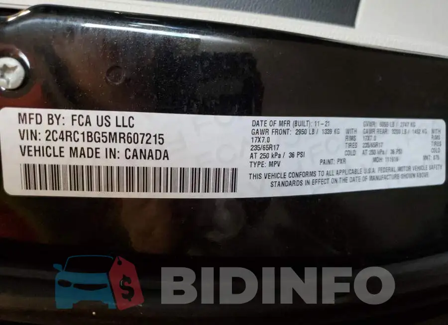 2C4RC1BG5MR607215 Photo# 13