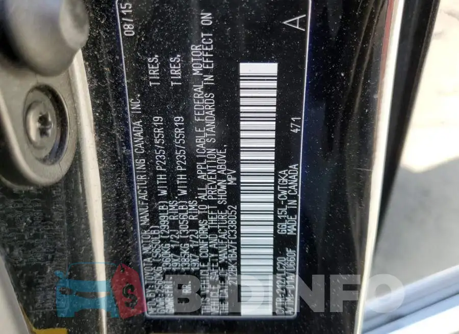 2T2BK1BA7FC338052 Photo# 13