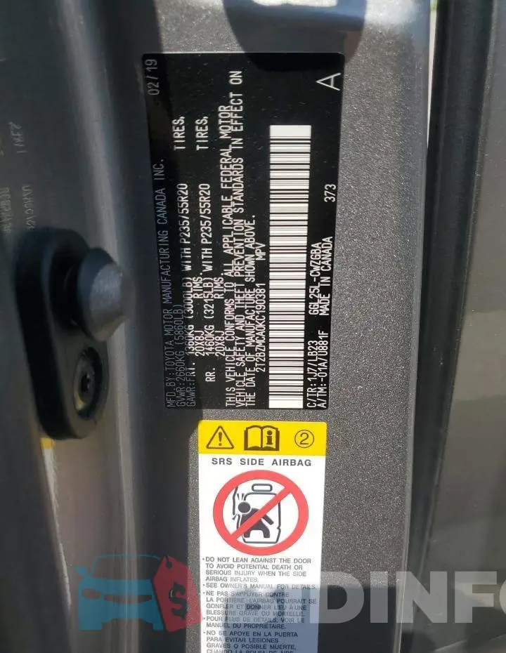 2T2BZMCA0KC190381 Photo# 13