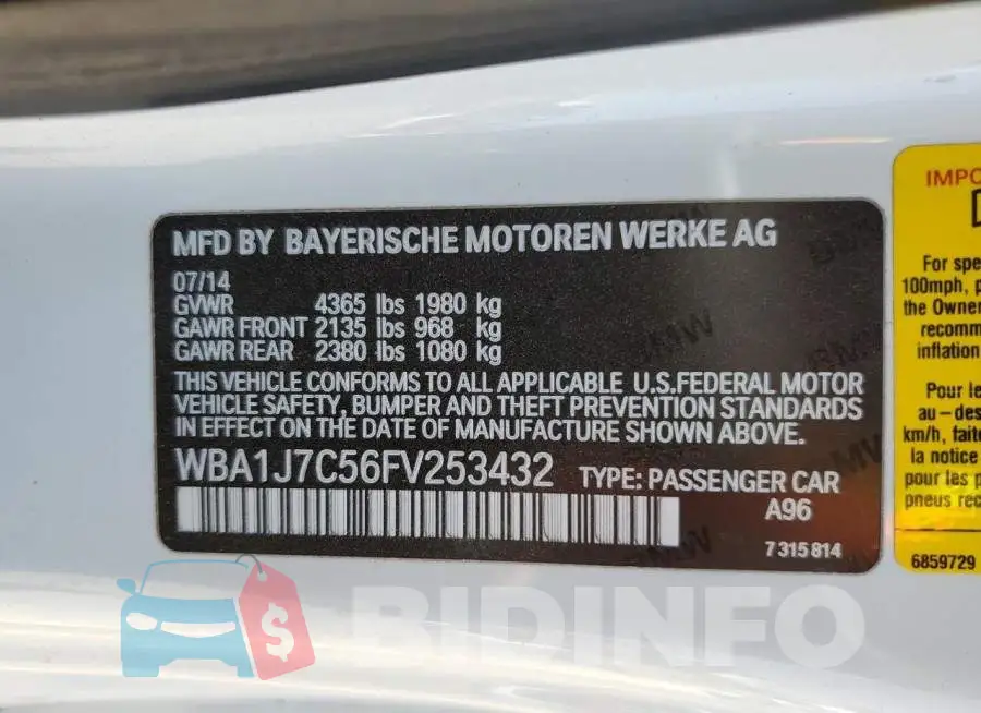 WBA1J7C56FV253432 Photo# 12