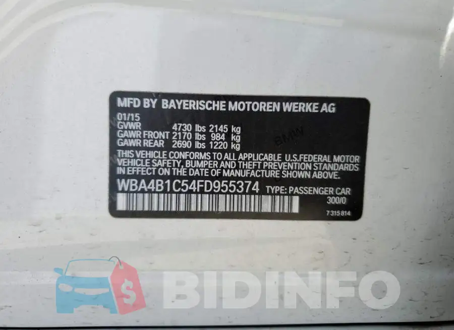 WBA4B1C54FD955374 Photo# 13