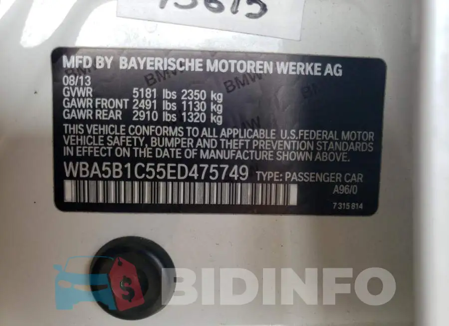WBA5B1C55ED475749 Photo# 12