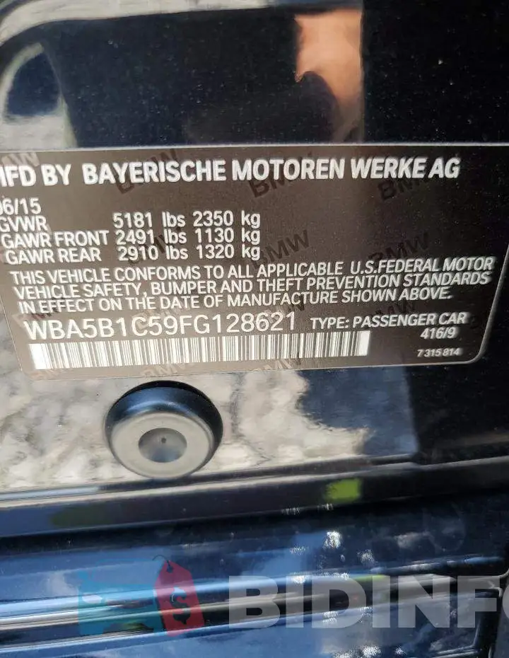 WBA5B1C59FG128621 Photo# 12