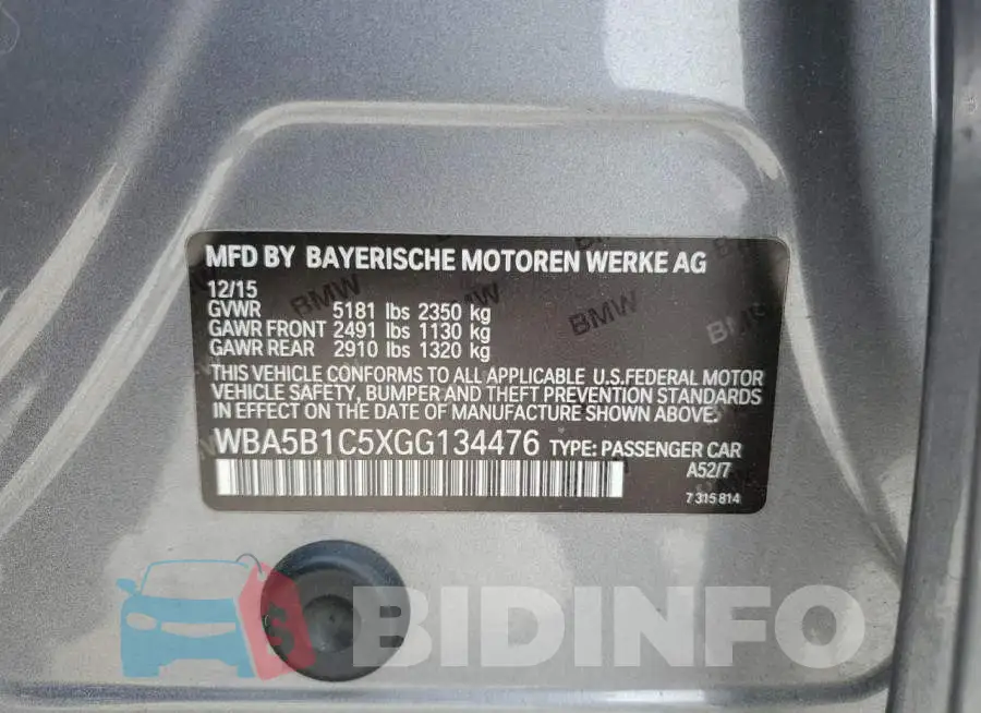 WBA5B1C5XGG134476 Photo# 13