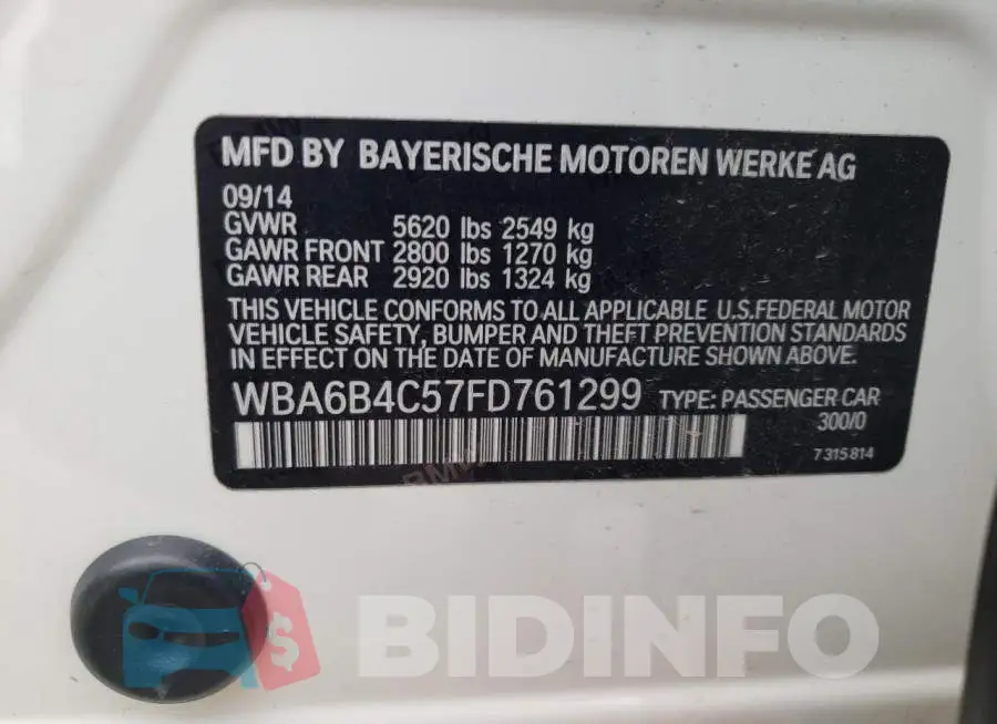 WBA6B4C57FD761299 Photo# 12