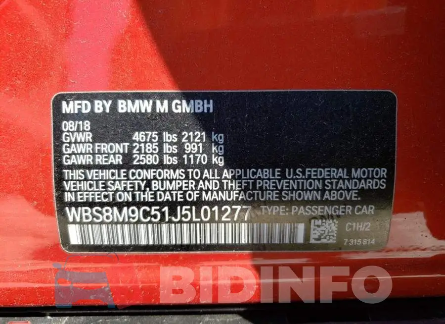 WBS8M9C51J5L01277 Photo# 13